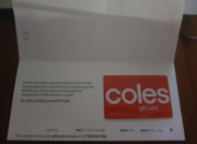 Coles Gift Card Value $90 